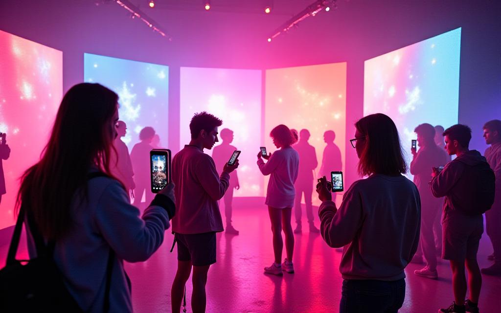 TikTok content creation zone at electronic music festival with optimal lighting and influencer engagement areas